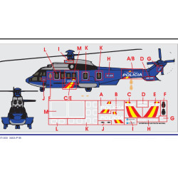 Calcas del helicóptero Superpuma Eurocopter EC-ELN, Policia Nacional. Escala 1:48. Marca Trenmilitaria. Ref: 000_4463.