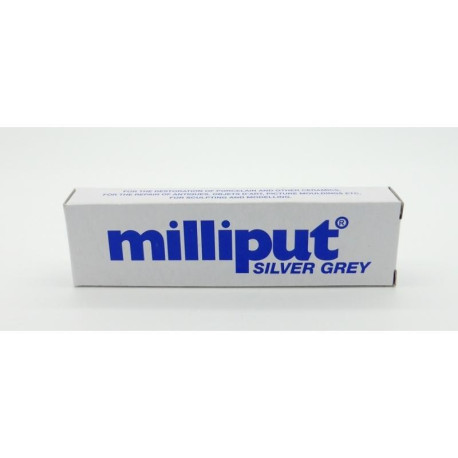 Masilla Epoxy Putty silver grey, Masilla de modelar gris plata. 113 gr. Marca Milliput. Ref: Silver grey.
