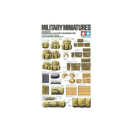 Set Modern US Military Equipment , equipamiento militar moderno US. Escala 1:35. Marca Tamiya. Ref: 35266.