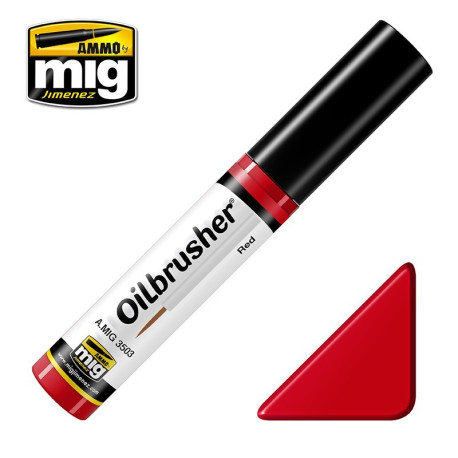 Oilbrusher: Oleo rojo, red. Marca Ammo of Mig Jimenez. Ref: AMIG3503.