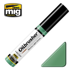 Oilbrusher: Oleo verde claro para mechas, mecha light green. Marca Ammo of Mig Jimenez. Ref: AMIG3529.