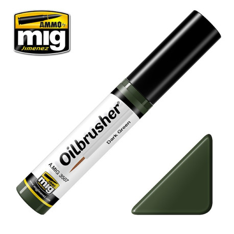 Oilbrusher: Oleo verde oscuro, dark green. Marca Ammo of Mig Jimenez. Ref: AMIG3507.