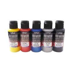 Set Premium RC-Color, metálicos 5 colores. Bote 60 ml. Marca Vallejo. Ref: 62103.