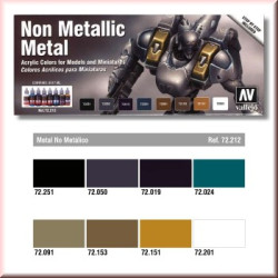 Set Game color, Non Metallic Metal, 8 colores. Bote 17 ml. Marca Vallejo. Ref: 72212.