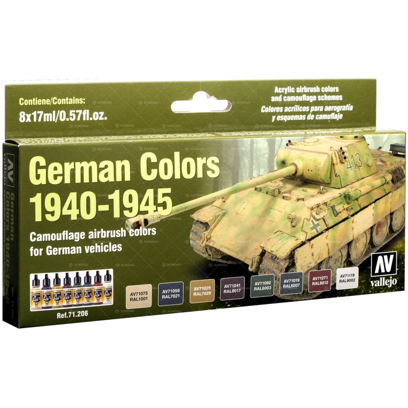 Vallejo Model Air Paint Set - German Colors 1940-1945 - Everything