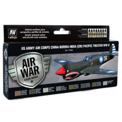 Model Air US Army Air Corps China-Burma-India (CBI) Pacific Theater WWII. 8 Colores. Bote 17 ml. Marca Vallejo. Ref: 71184.