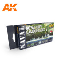 Set colores Royal Navy Camuflaje 2. Contiene 6 colores. Marca AK Interactive. Ref: AK5040.