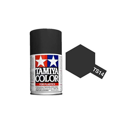 Spray glossy Black, negro brillante (85014). Bote 100 ml. Marca Tamiya. Ref: TS-14.