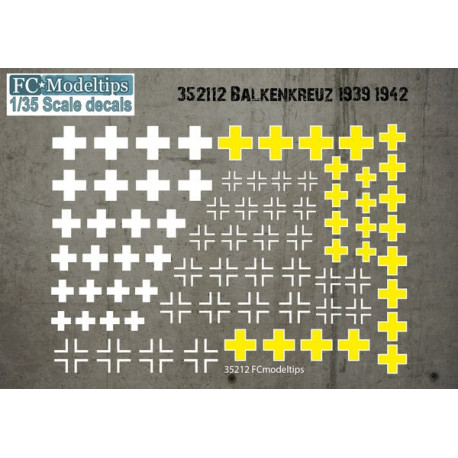 Calcas Balkenkreus 1939-1942. Escala 1:35. Marca Fcmodeltips. Ref: 35212.