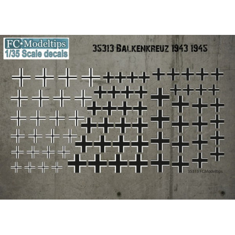 Calcas Balkenkreus 1943-1945. Escala 1:35. Marca Fcmodeltips. Ref: 35213.