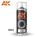 Imprimación fina negra en spray. Cantidad 400 ml. Marca AK Interactive. Ref: AK1009.