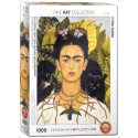 Self-portrait with Thorn Necklace and Hummingbird Kahlo, Frida. Puzzle vertical, 1000 pz. Marca Eurographics. Ref: 6000-0802.