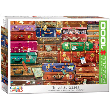 Travel Suitcases, Colors of the World. Puzzle horizontal, 1000 pz. Marca Eurographics. Ref: 6000-5468.