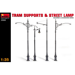 TRAM SUPPORTS & STREET LAMP. Escala 1:35. Marca Miniart. Ref: 35523.