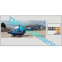 Calcas del helicóptero BO-105, Agencia Tributaria Aduanas, azul. Escala 1:72. Marca Trenmilitaria. Ref: 000_4559.