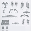 Decoración en metal, ornamento de proa, 30 mm (2 Unid). Marca Amati. Ref: 5361/01-02.