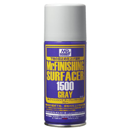 Mr. Finishing surfacer 1500 grey spray. Bote 170 ml. Marca MR.Hobby. Ref: B527.