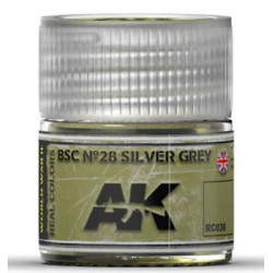 RC WWII, BSC Nº28 Silver grey. Cantidad 10 ml. Marca AK Interactive. Ref: RC038.