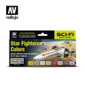 Set Model air Star Fighters colors. 8 Colores. Bote 17 ml. Marca Vallejo. Ref: 71612.