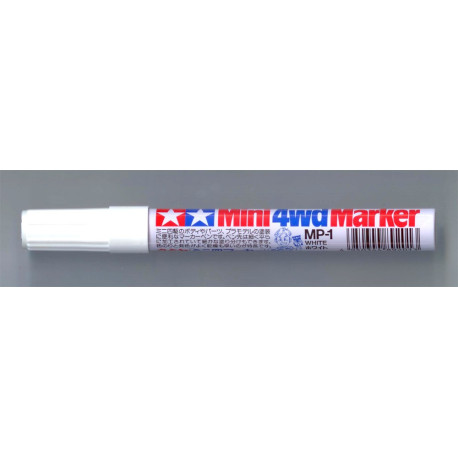 Weathering, pen Paint MP1 White, Mini 4WD Marker. Marca Tamiya. Ref: 89201.