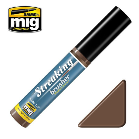 Streakingbrusher: Medium brown, marrón medio. Marca Ammo of Mig Jimenez. Ref: AMIG1250.