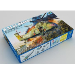 Helicóptero H-34 US MARINES. Escala 1:48. Marca Trumpeter. Ref: 02881.