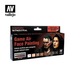 Set Game Air, Face Painting, 8 colores. Bote 17 ml. Marca Vallejo. Ref: 72865.