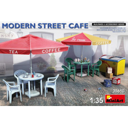 Terraza de cafetería Moderna, modern street cafe. Escala 1:35. Marca Miniart. Ref: 35610.