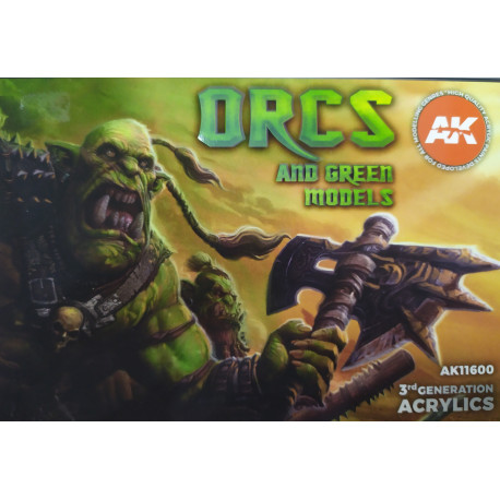 Sets Acrílicos de 3rd Generación Orcs and green models.6 Botes 17 ml. Marca Ak-Interactive. Ref: Ak11600.