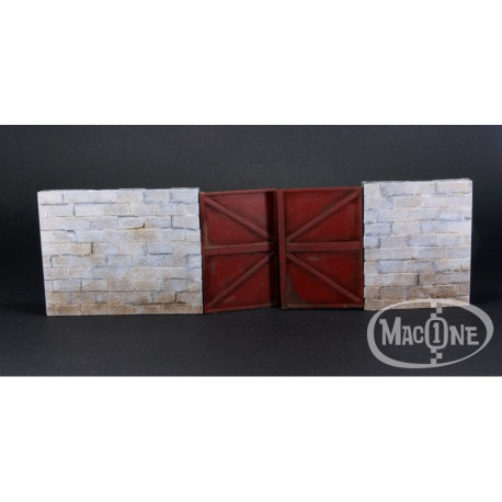 Muro de bloques con puerta "B". Escala 1:35. Marca Macone. Ref: MAC35141.