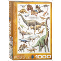 Dinosaurs of the Jurassic Period. Puzzle Vertical, 1000 pz. Marca Eurographics. Ref: 6000-0099.