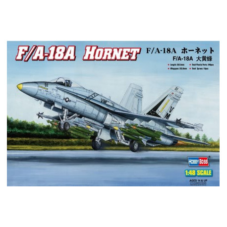 Caza F/A-18A “HORNET”, Monoplaza. Con Calcas Españolas. Escala 1:48. Marca Hobby boss. Ref: 80320E.