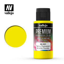 Premium Amarillo Fluoresecente. Premium Airbrush Color. Bote 60 ml. Marca Vallejo. Ref: 62031.