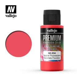 Premium Escarlata Fluoresecente. Premium Airbrush Color. Bote 60 ml. Marca Vallejo. Ref: 62034.