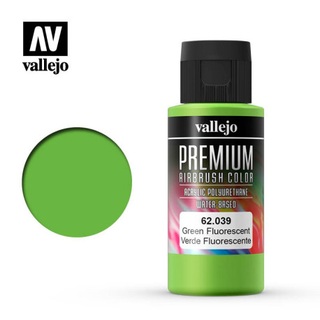 Premium Verde Fluoresecente. Premium Airbrush Color. Bote 60 ml. Marca Vallejo. Ref: 62039.