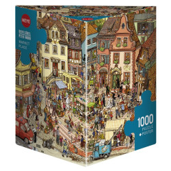 Mercado en la plaza. Puzzle vertical, 1000 pz. Marca Heye. Ref: 29884.