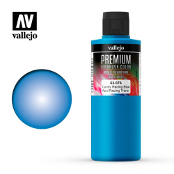 Premium Azul Racing Transparente. Premium Airbrush Color. Bote 200 ml. Marca Vallejo. Ref: 63076.