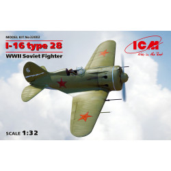 I-16 Type 28, WWII Soviet fighter. Escala 1:32. Marca ICM. Ref: 32002.