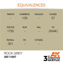 Acrílicos de 3rd Generación, ROCK GREY – STANDARD. Bote 17 ml. Marca Ak-Interactive. Ref: Ak11007.