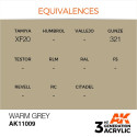 Acrílicos de 3rd Generación, WARM GREY – STANDARD. Bote 17 ml. Marca Ak-Interactive. Ref: Ak11009.