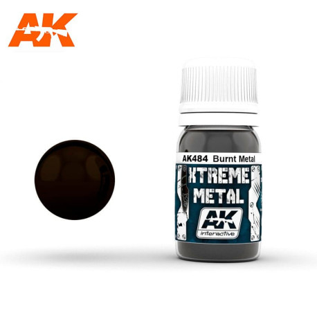 Xtreme Metal, Metal Quemado. Contiene 30 ml. Marca AK Interactive. Ref: AK484.