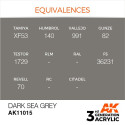 Acrílicos de 3rd Generación, DARK SEA GREY – STANDARD. Bote 17 ml. Marca Ak-Interactive. Ref: Ak11015.