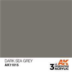 Acrílicos de 3rd Generación, DARK SEA GREY – STANDARD. Bote 17 ml. Marca Ak-Interactive. Ref: Ak11015.