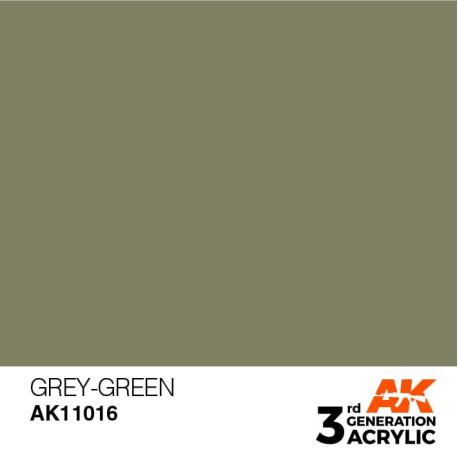 Acrílicos de 3rd Generación, GREY GREEN – STANDARD. Bote 17 ml. Marca Ak-Interactive. Ref: Ak11016.