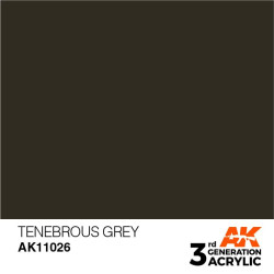 Acrílicos de 3rd Generación, TENEBROUS GREY– STANDARD. Bote 17 ml. Marca Ak-Interactive. Ref: Ak11026.
