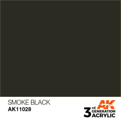 Acrílicos de 3rd Generación, SMOKE BLACK – STANDARD. Bote 17 ml. Marca Ak-Interactive. Ref: Ak11028.