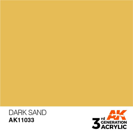 Acrílicos de 3rd Generación, DARK SAND – STANDARD. Bote 17 ml. Marca Ak-Interactive. Ref: Ak11033.