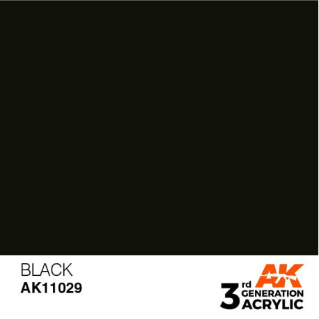 Acrílicos de 3rd Generación, SMOKE BLACK – STANDARD. Bote 17 ml. Marca Ak-Interactive. Ref: Ak11029.
