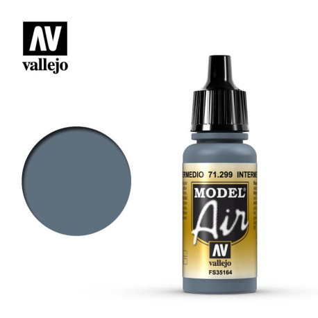 Acrilico Model air, Azul Intermedio. Bote 17 ml. Marca Vallejo. Ref: 71.299.