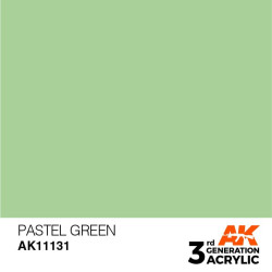 Acrílicos de 3rd Generación, PASTEL GREEN– PASTEL. Bote 17 ml. Marca Ak-Interactive. Ref: Ak11131.